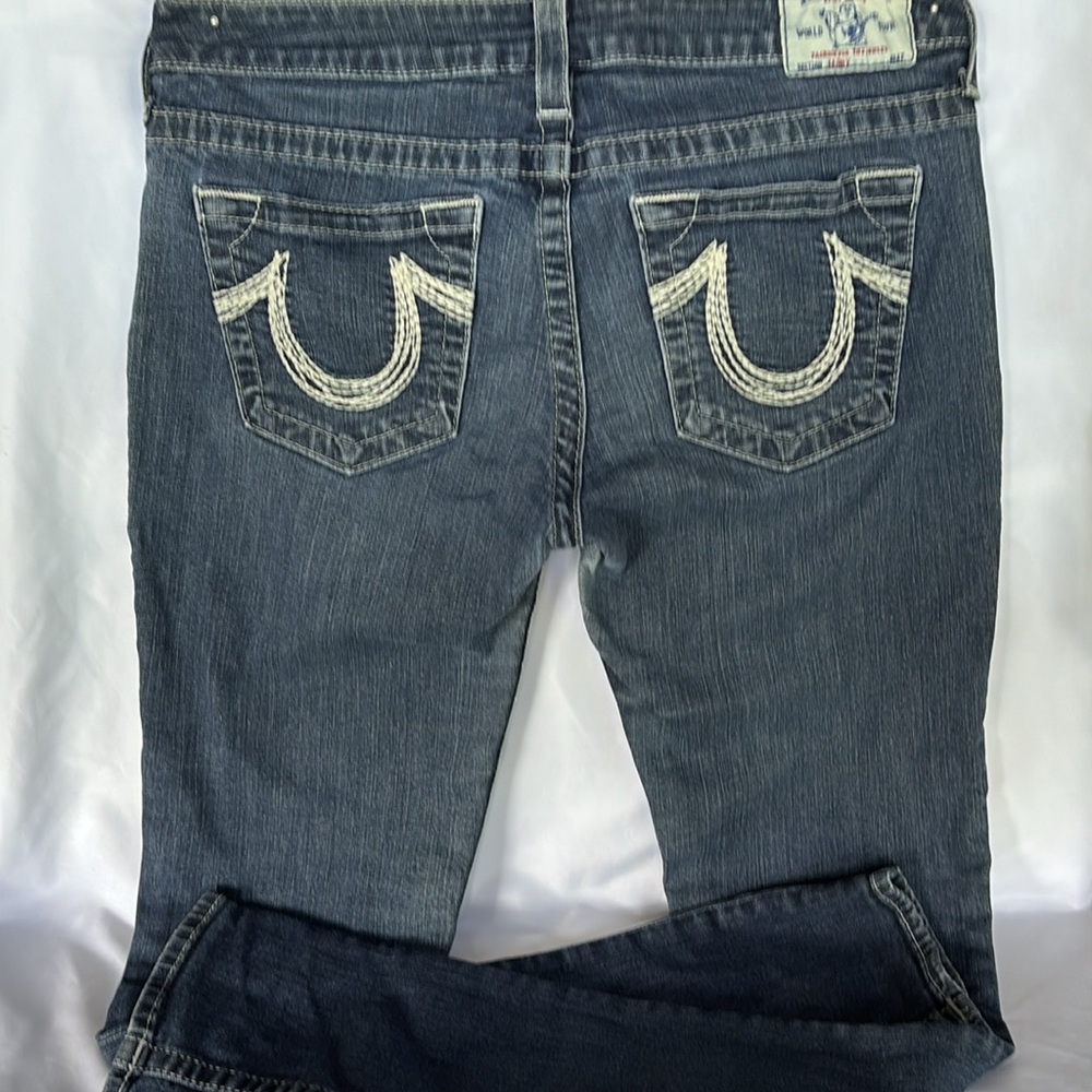 Slightly Worn Authentic True Religion Women's Blue Jeans Skinny Fit  Size 31 - Picture 3 of 17